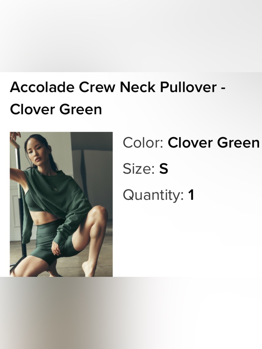 NWT ALO limited edition color GREEN CLOVER crew neck